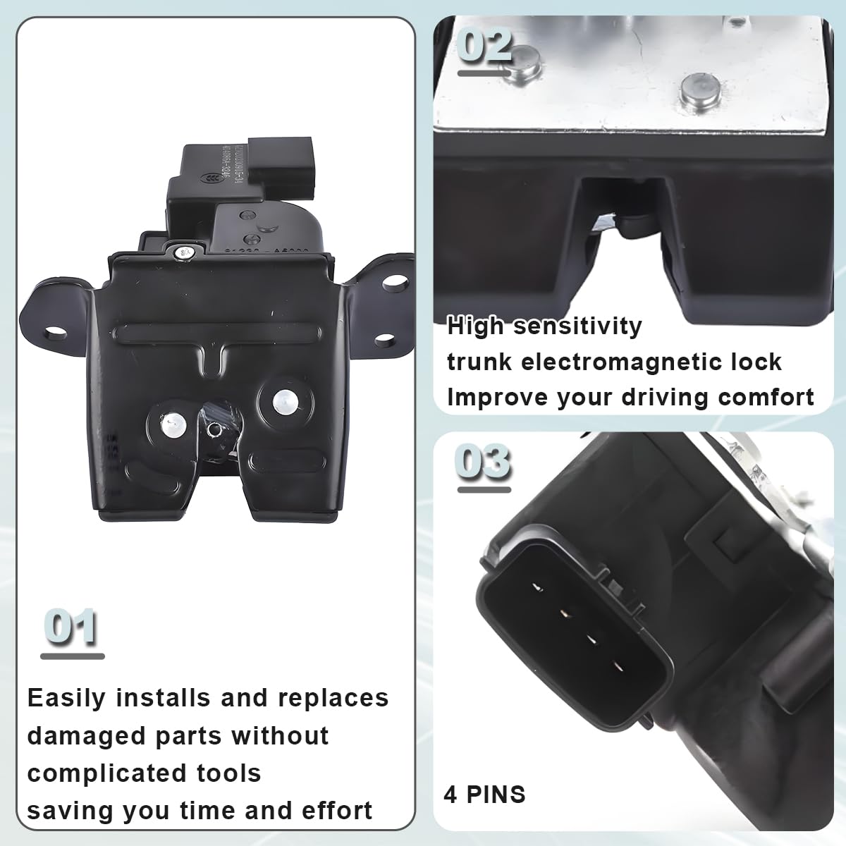 ZAMDOE 81230-A6000 Serrure Hayon Coffre pour Hyundai i30 GD [2011-2023] Trunk Boot pour Kia Cee'd JD [2012-2018] Serrure de coffre arrière de porte Levier de verrouillage 81230A6000