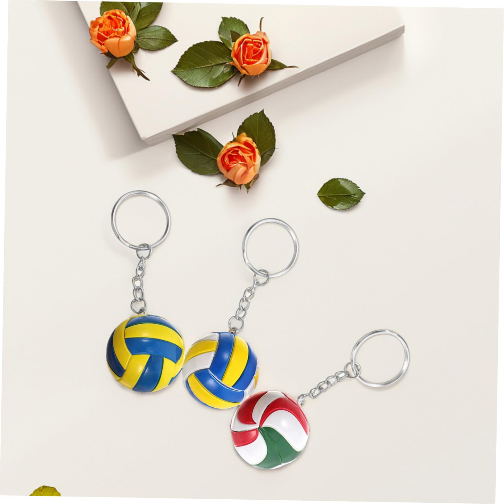 Healeved Portachiavi Pallavolo 3pezzi Porta Chiavi Decorativi in Plastico e Lega, Accessori Portatili per Borse e Premi per Studenti, Design Unico e Funzionale