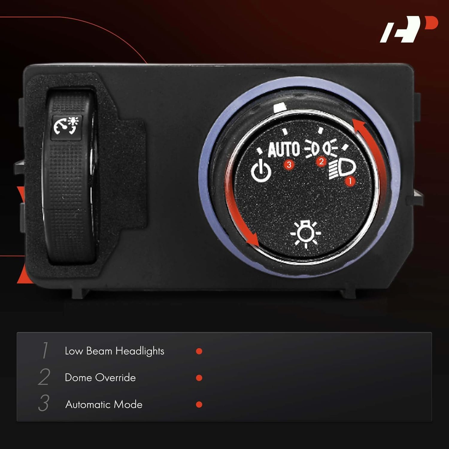 A-Premium Headlight Switch Instrument Panel Headlamp Dimmer Switch Compatible with Chevrolet Silverado 1500 2014-2018, Tahoe 2014-2019, Suburban 2015-2019 & GMC Sierra 1500/Yukon/Yukon XL 2015-2017