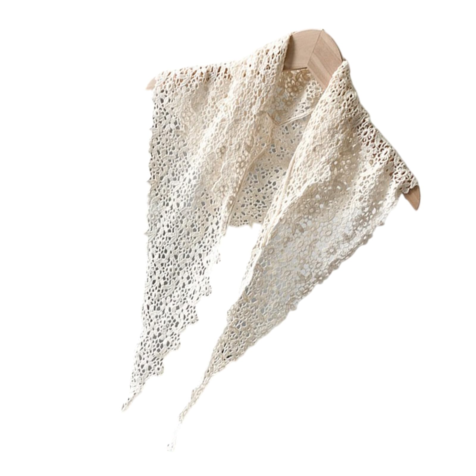 Asukohu Breathable Crochet Scarf Feature Flower Design Kerchief Elegant Scarf for Daily Wear Outfits and Special Occasions Flower Crochet Scarf Women Fashion, Apricot colour., One Size