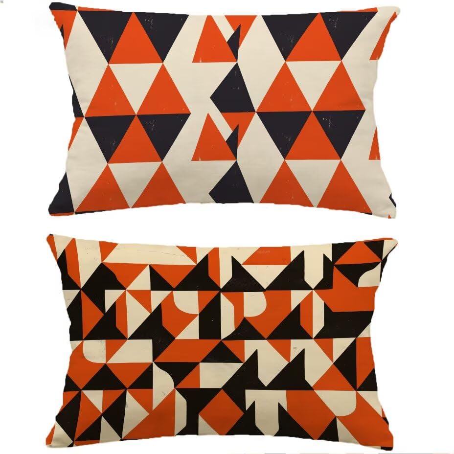 Housse de coussin extérieur 40x70 aspect lin rouge décorative haut de gamme