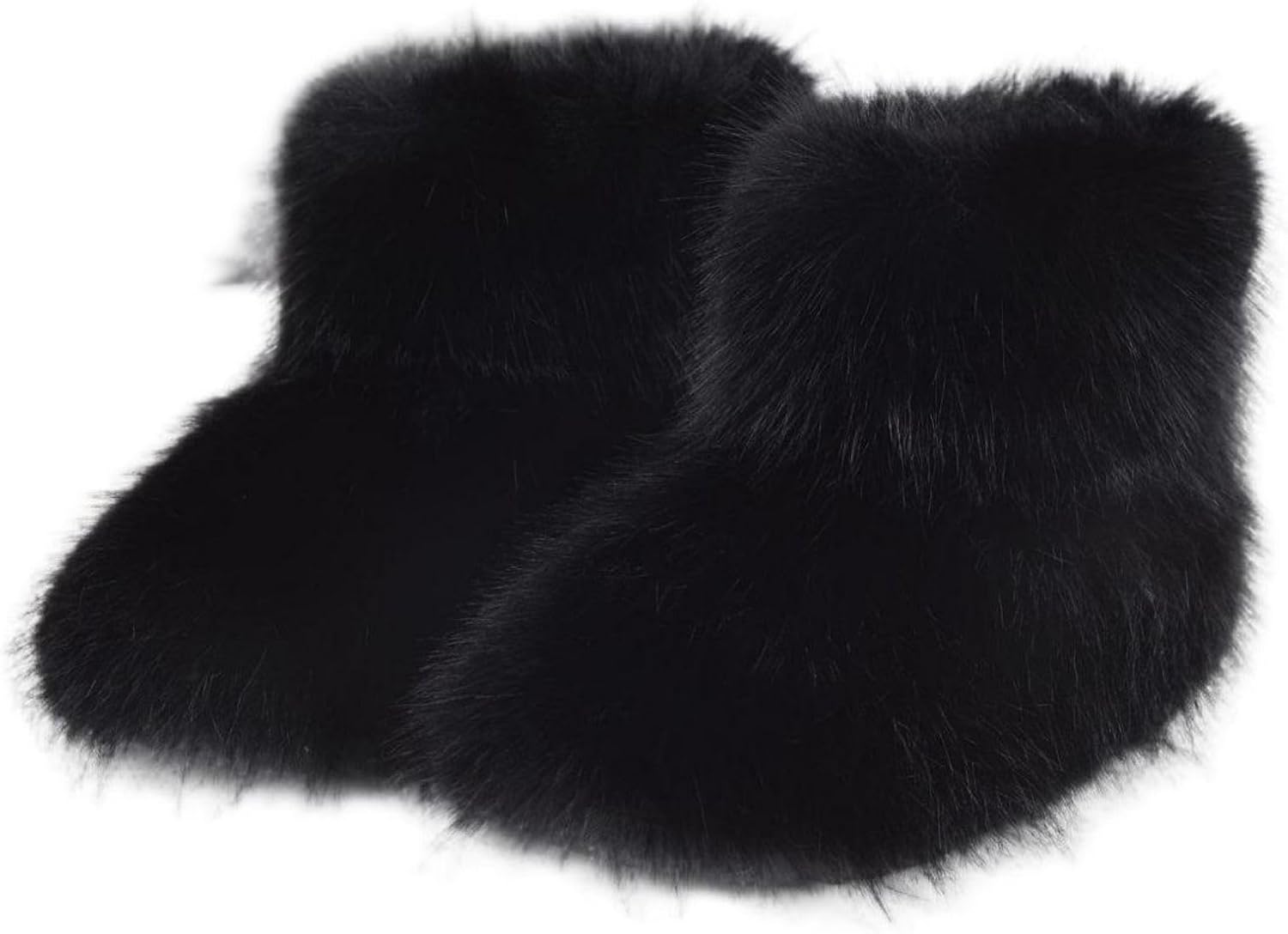 Urmycos Girls Fluffy Furry Snow Boots Faux Fur Winter Warm Outdoor Boots