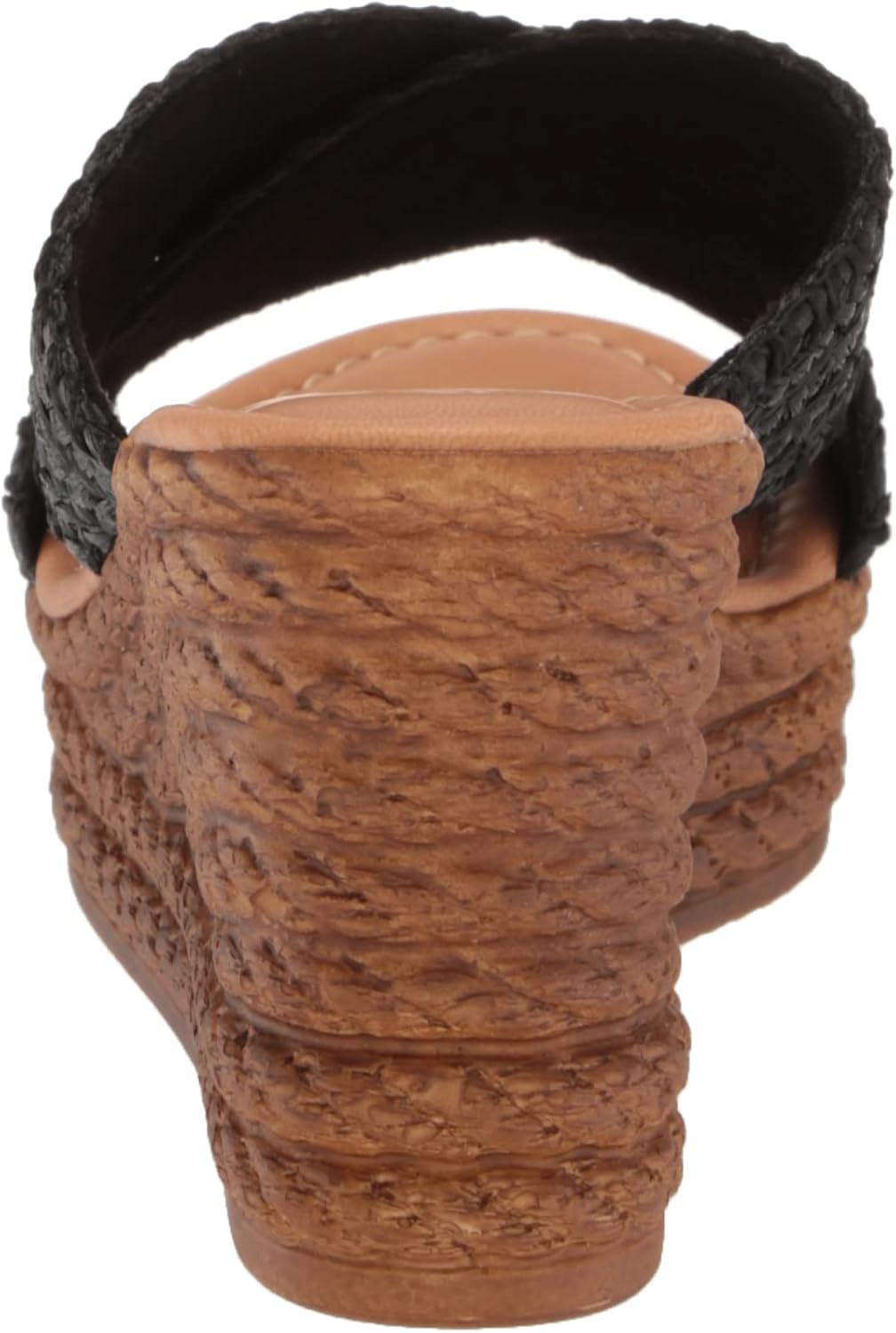 Bella Vita Made in Italy Women's Geo-italy Wedge Heeled Sandal, Black, 9 - Image 3