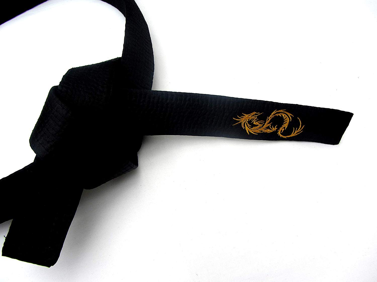 Shihan Black Belt SATIN With Gold Dragon Embroidery 300cm For Men/Women