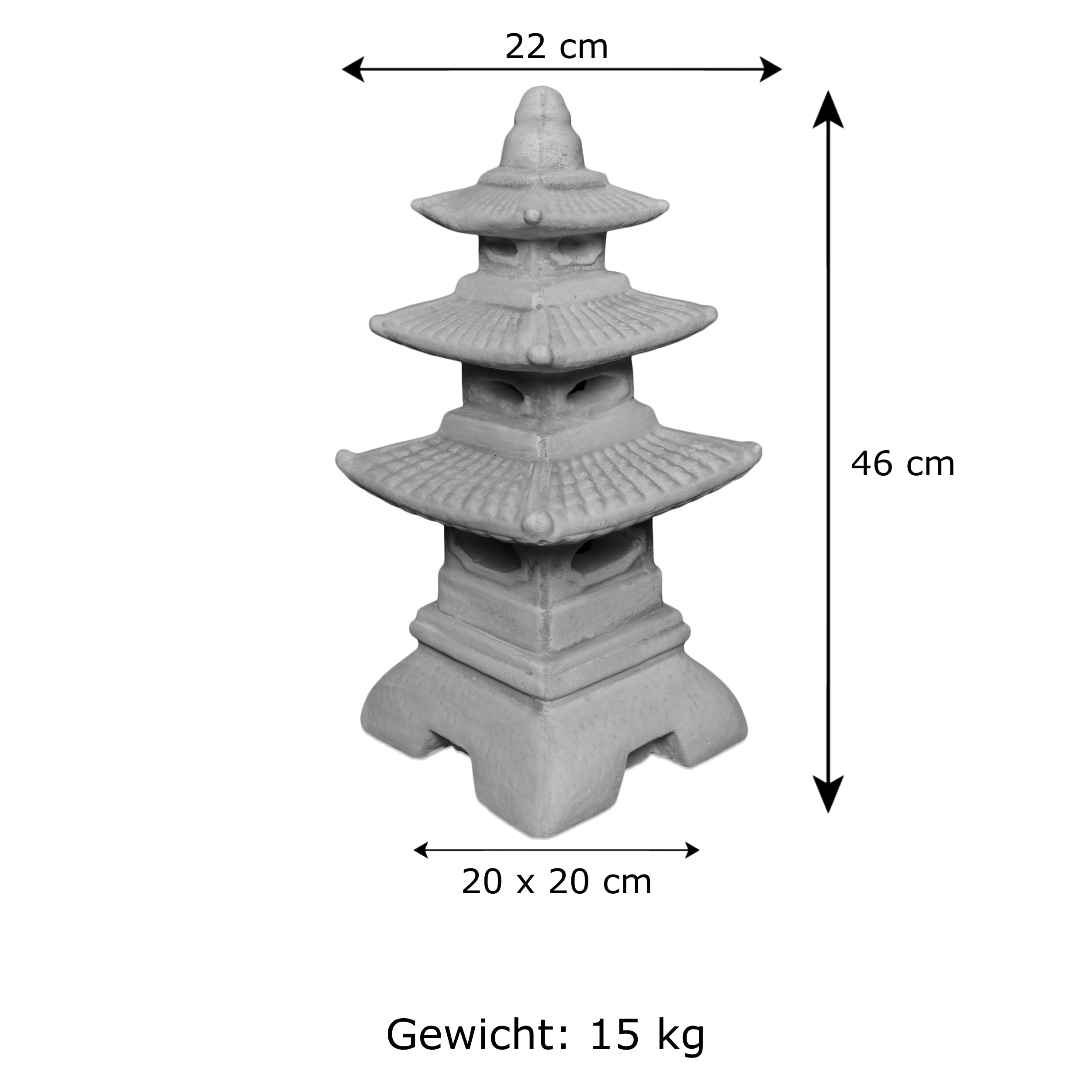 gartendekoparadies.de Top Model Massive Pagoda di pietra giapponese lanterna fatta del cast in pietra frostfest