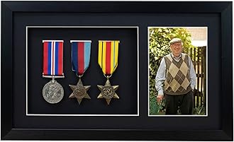– Medal 3D Deep Medal Box Frame With 6×4 inch Photo For War, Military and Sports Medals