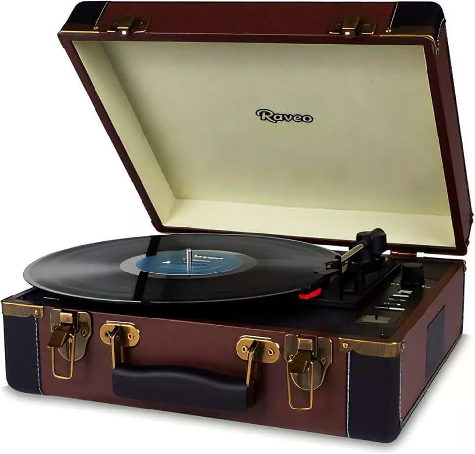 Raveo Vitrola Sonetto Volare com Conexão Bluetooth, USB Reproduz e Grava, Rádio FM, Saída Auxiliar e Bivolt Luxo e charme do Retro na sua casa