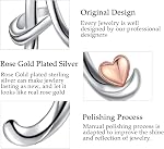 CELESTIA Sterling Silver Initial Necklaces 26 Letter Pendant with Rose Gold Heart - 18 Inch Chain