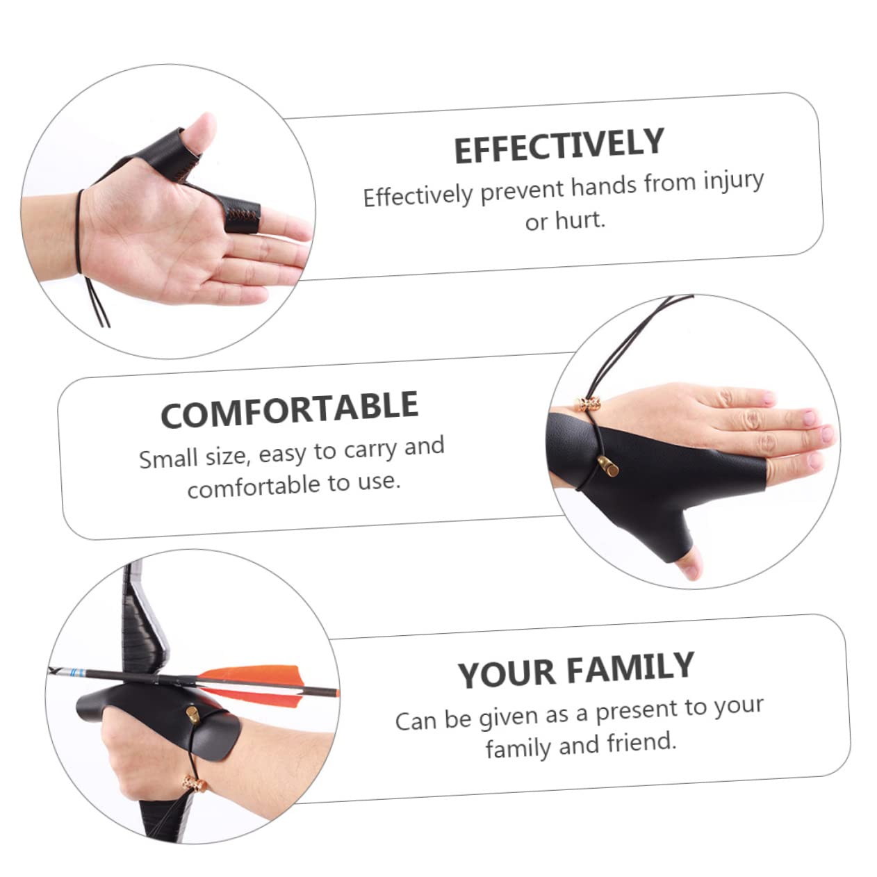LIOOBO Bow Hunting Accessories Archery Glove Finger Cover Anti-Slip Shooting Mitt
