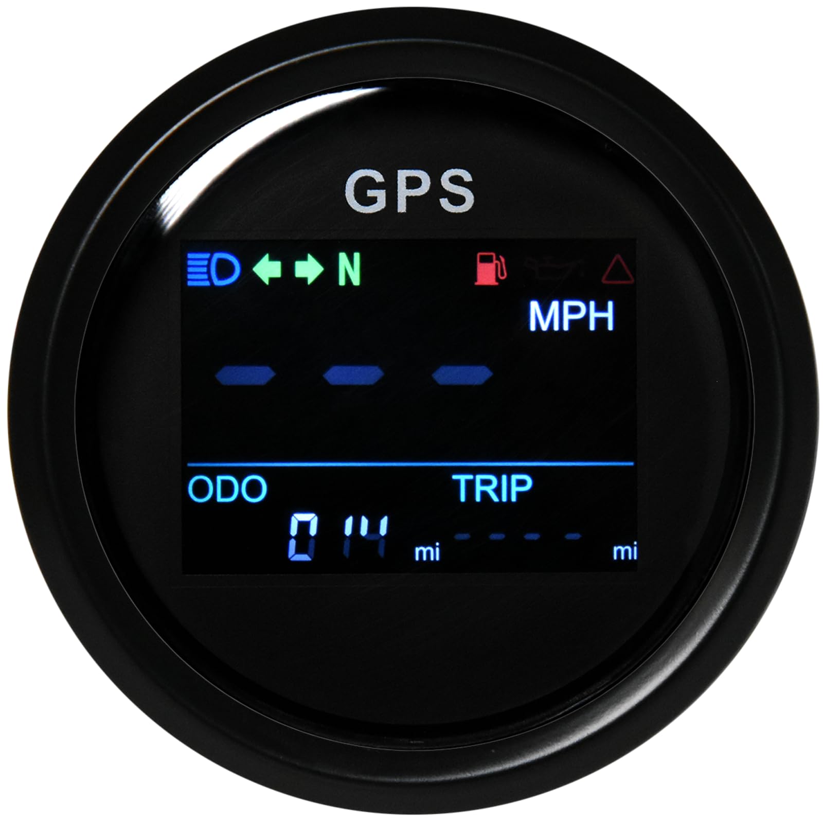 Boot GPS Tachometer 52mm Digital Entfernungsmesser Wasserdicht IP67 KMH MPH Knoten Einstellbare Tacho für Auto Motorrad LKW (Schwarz)