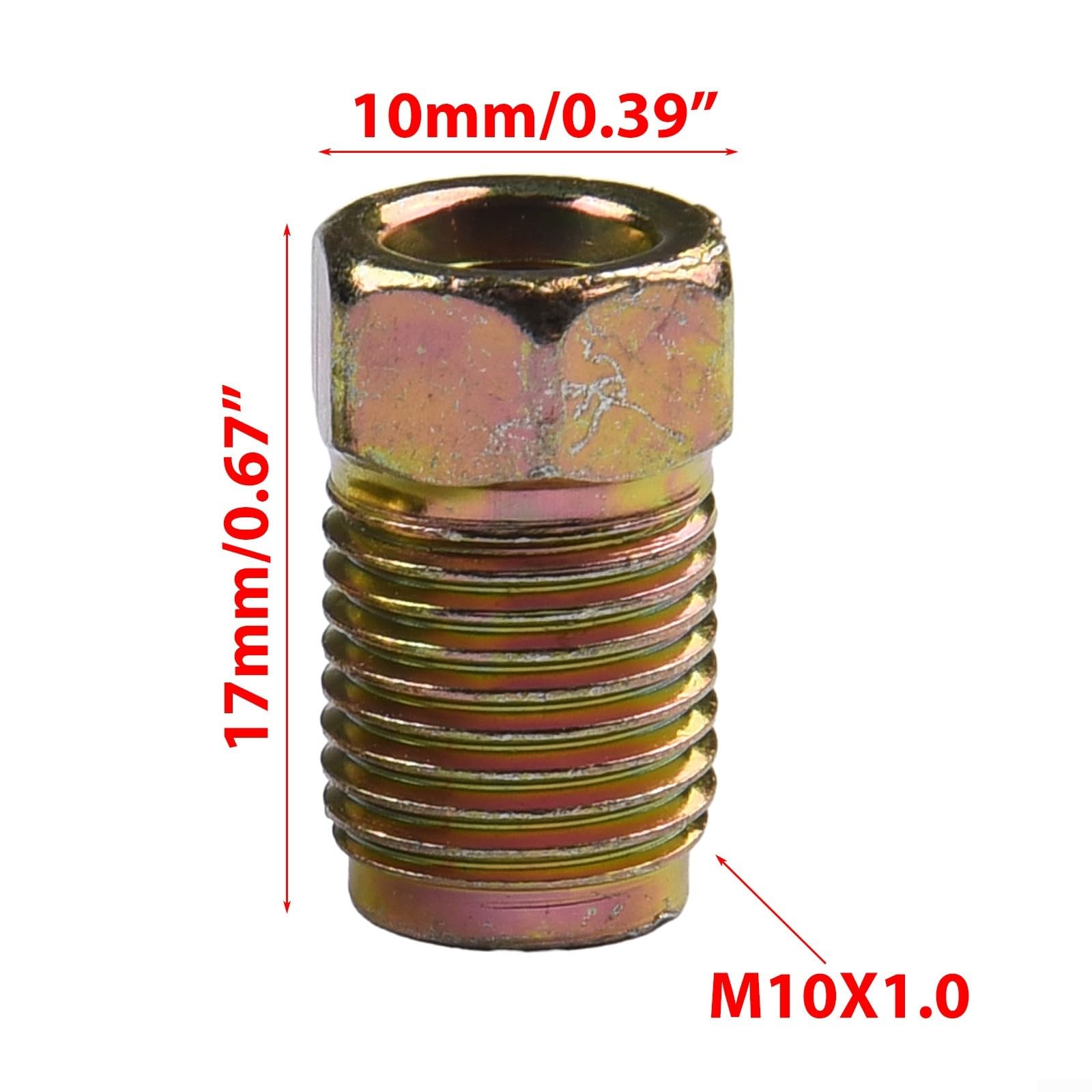 10 Stück M10 X 1,0 Bremsleitungsmuttern - Verzinkt Für 3/16 Zoll Stahlleitungen
