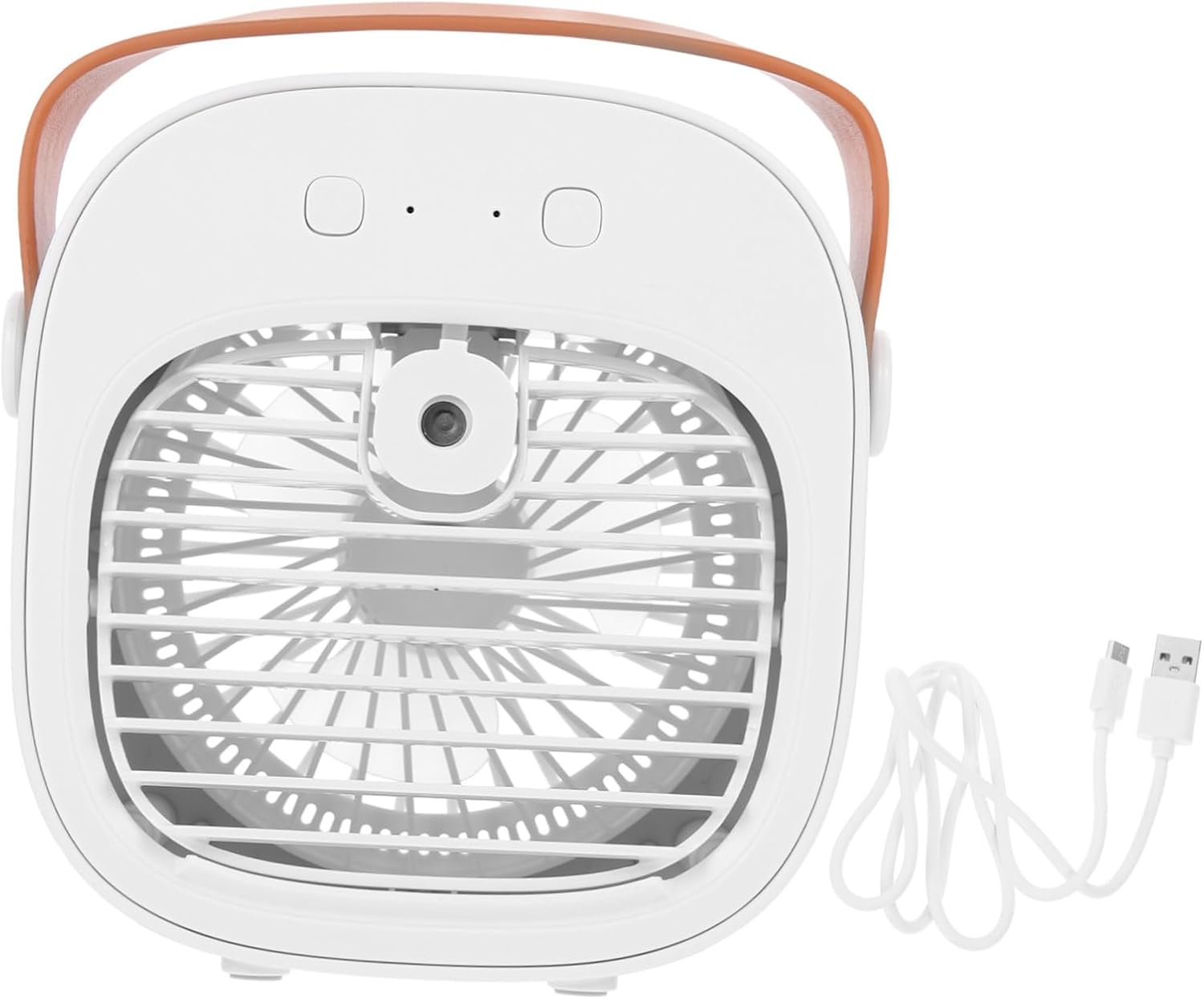 USB Table Fan with Misting Function Portable Mini Air Cooler for Home Office and Dormitory Use Water Tank Multifunctional Cooling Desk Fan in White