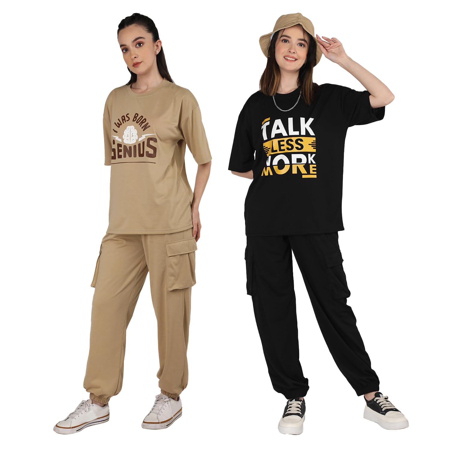 Casual Co ord Set For Women Stylish Summer Wear Cord Half Sleeves Round Neck Track Suit Latest Coords Travelling Outfit Western Ladies Co ords-image-11