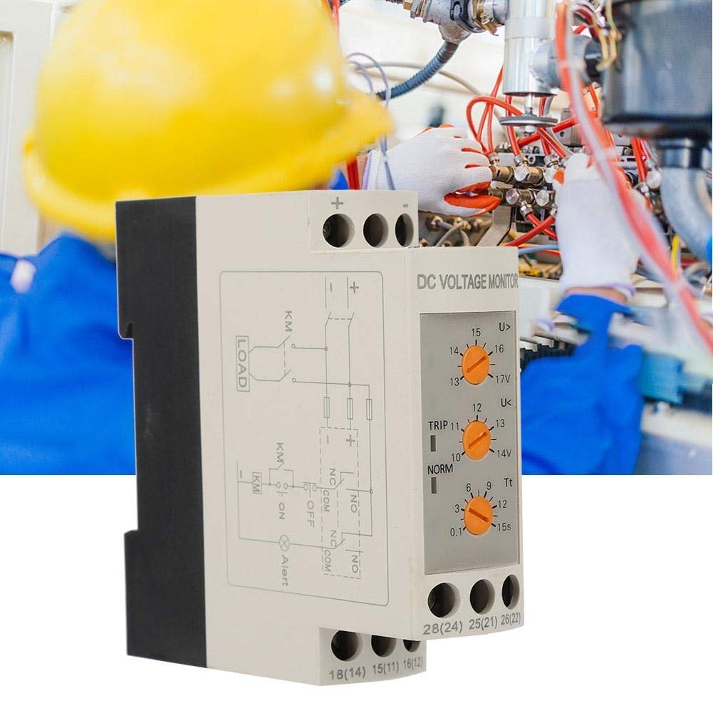 KSTE Relé de Monitoreo de Voltaje, DC 12V DVR de la Sobretensión y de Bajo Voltaje Protección de Relé Carril de Guía 35MM