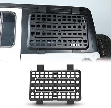 WolfX Rear Window Storage Molle Panels for 2018-2026 Jeep Wrangler JLHardtop Models Q235A Steel Rear Window Protective Decoration Off-Road Accessories