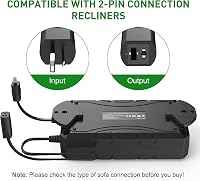 NOPWOK 2500 mAh Univerzális Akkumulátor Szett Elektromos Relax Fotelekhez, Kanapékhoz, Emelő Székekhez, 2-Tűs Csatlakozással, Újratölthető 2