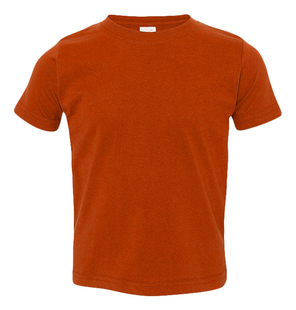 Rabbit Skins Toddler Soft Ribbed Crewneck Jersey T-Shirt, Orange, 2T