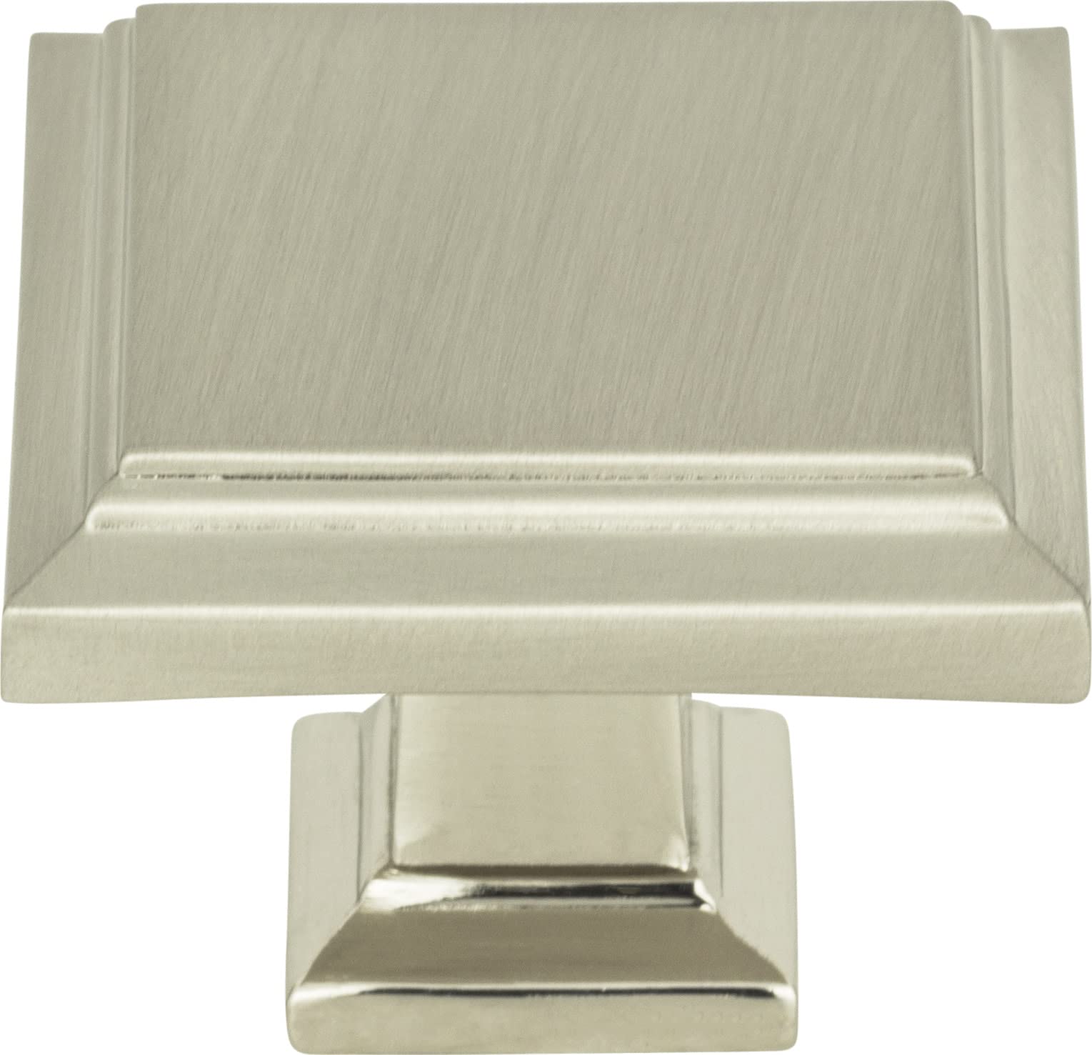 Atlas Homewares 289-BRN 1-1/4-Inch Sutton Square Knob, Brushed Nickel