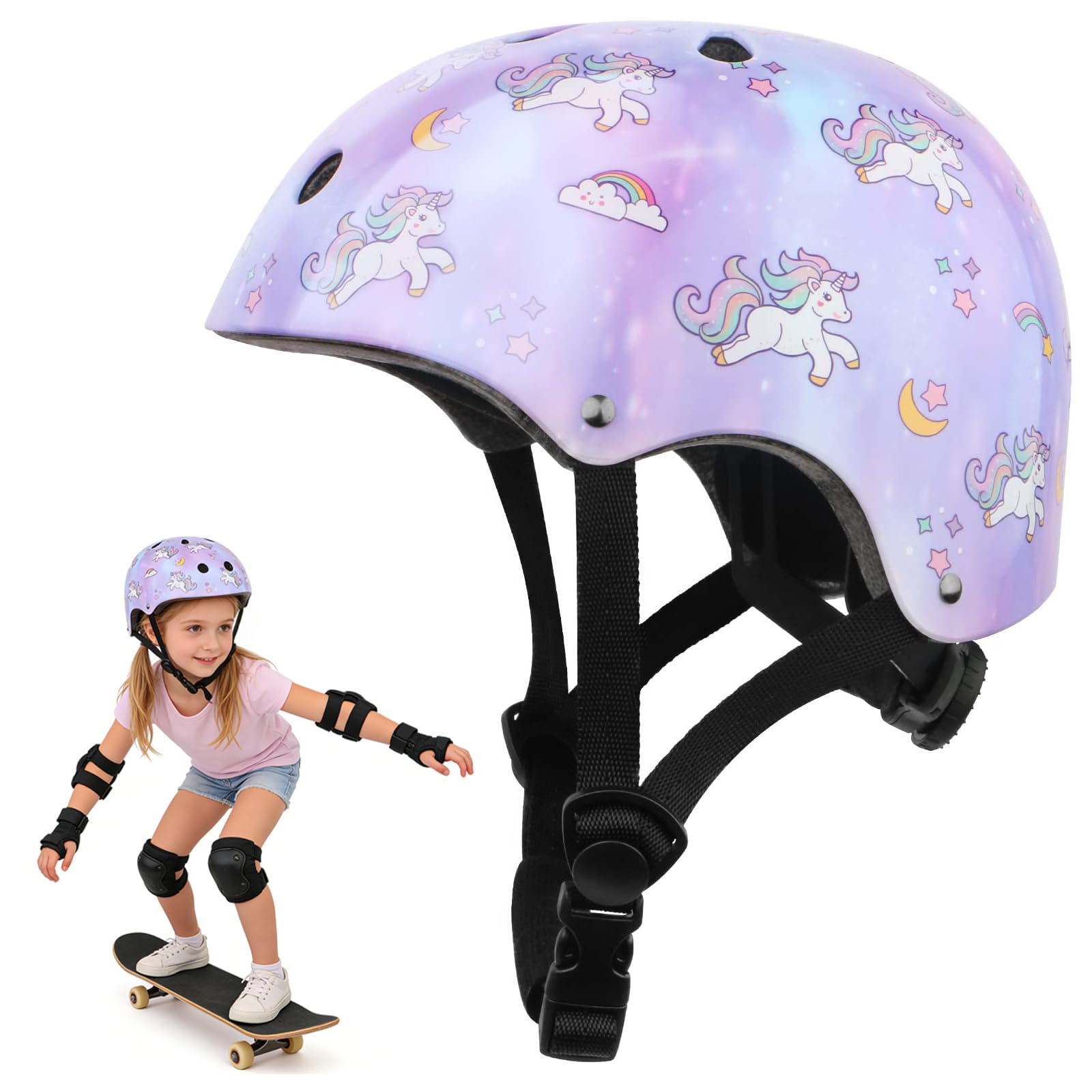 Casque de vélo réglable pour Enfants Filles Skate Protection