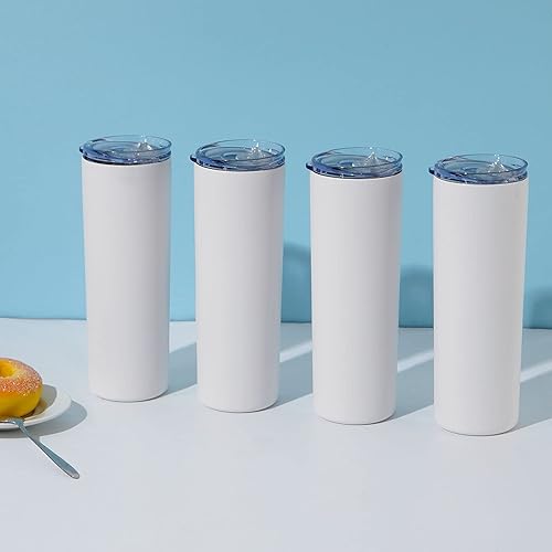 Miniatura 2 de Paquete de 4 vasos delgados de acero inoxidable vasos de viaje con aislamiento vaso delgado de 20 onzas para agua vaso con aislamiento de doble