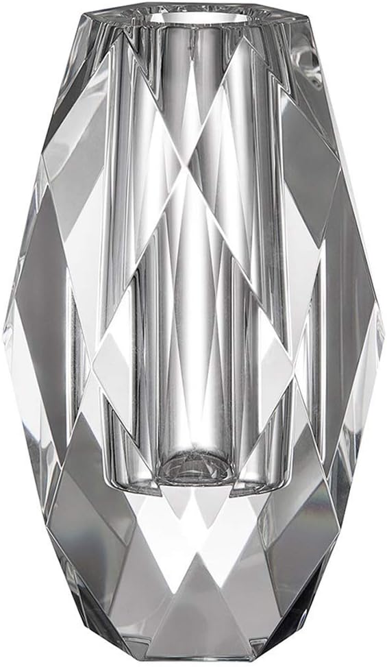 Crystal Flower Vases Decorations 6" for Home Wedding Christmas or Gift - Clear with Gift Box