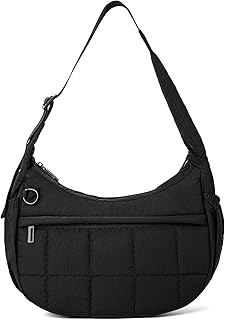 GASSDA Shoulder Bag for Women Small Puffer Purses Crescent Bag Hobo Handbags with Adjustable Strap for Daily Global Recycled Standard Global Recycled Standard Global Recycled Standard