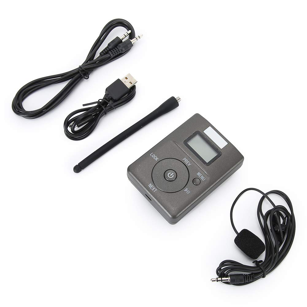 Socobeta Mini Adaptador de Audio Transmisor inalámbrico portátil Adaptador de transmisión de Radio estéreo con función de retroiluminación de Antena Pantalla LCD Puertos auxiliares de 3,5 mm