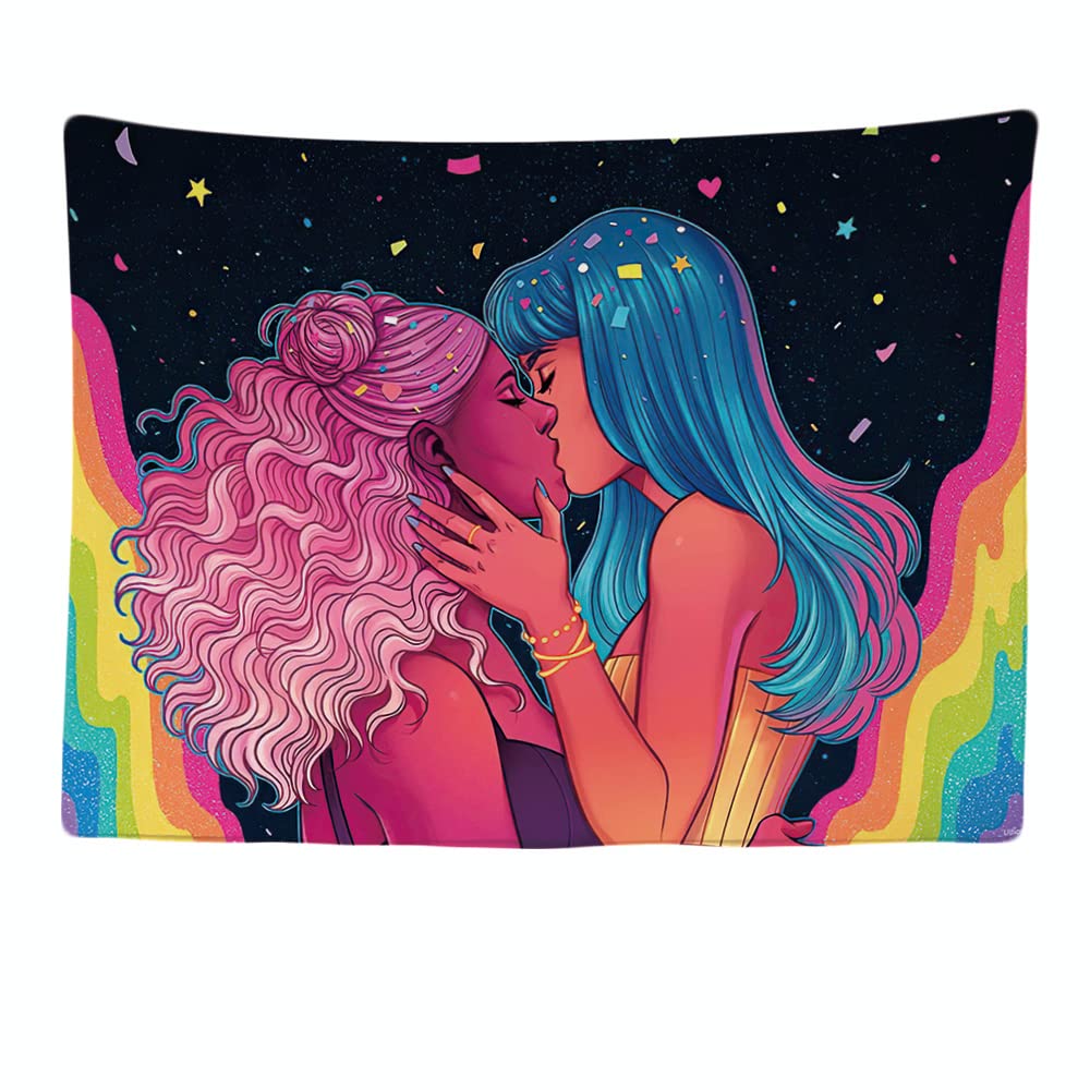 Ulticool, Women Love Rainbow, Tapestry, Valentine's Day for Her, 200 x 150 cm, Large Tapestry, Poster Decoration, Canvas