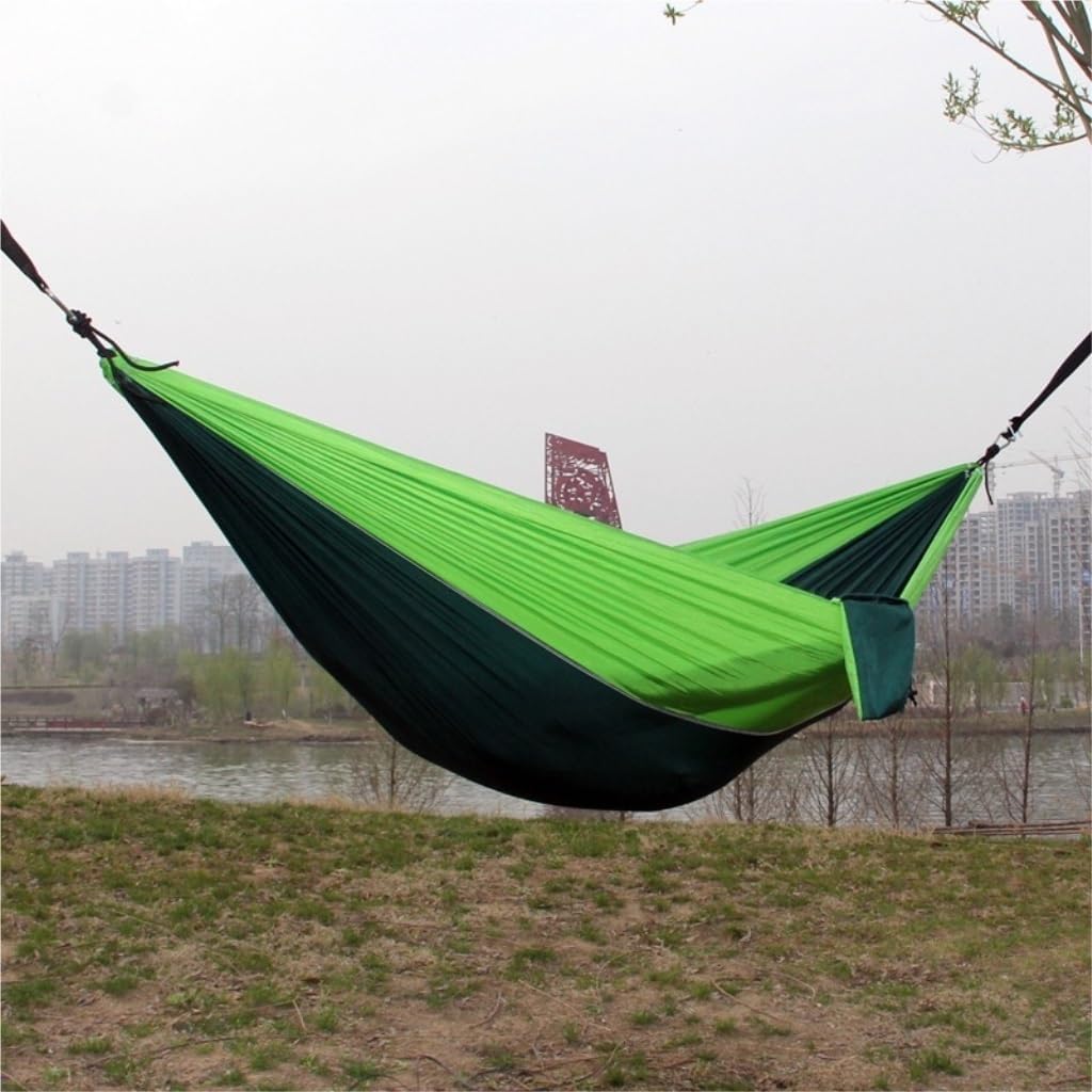 Hammock Outdoor Single Double Parachute Cloth Hammock Outdoor Light Breathable Swing Chair Portable Camping Hammock Hammocks for Outside(Orange)