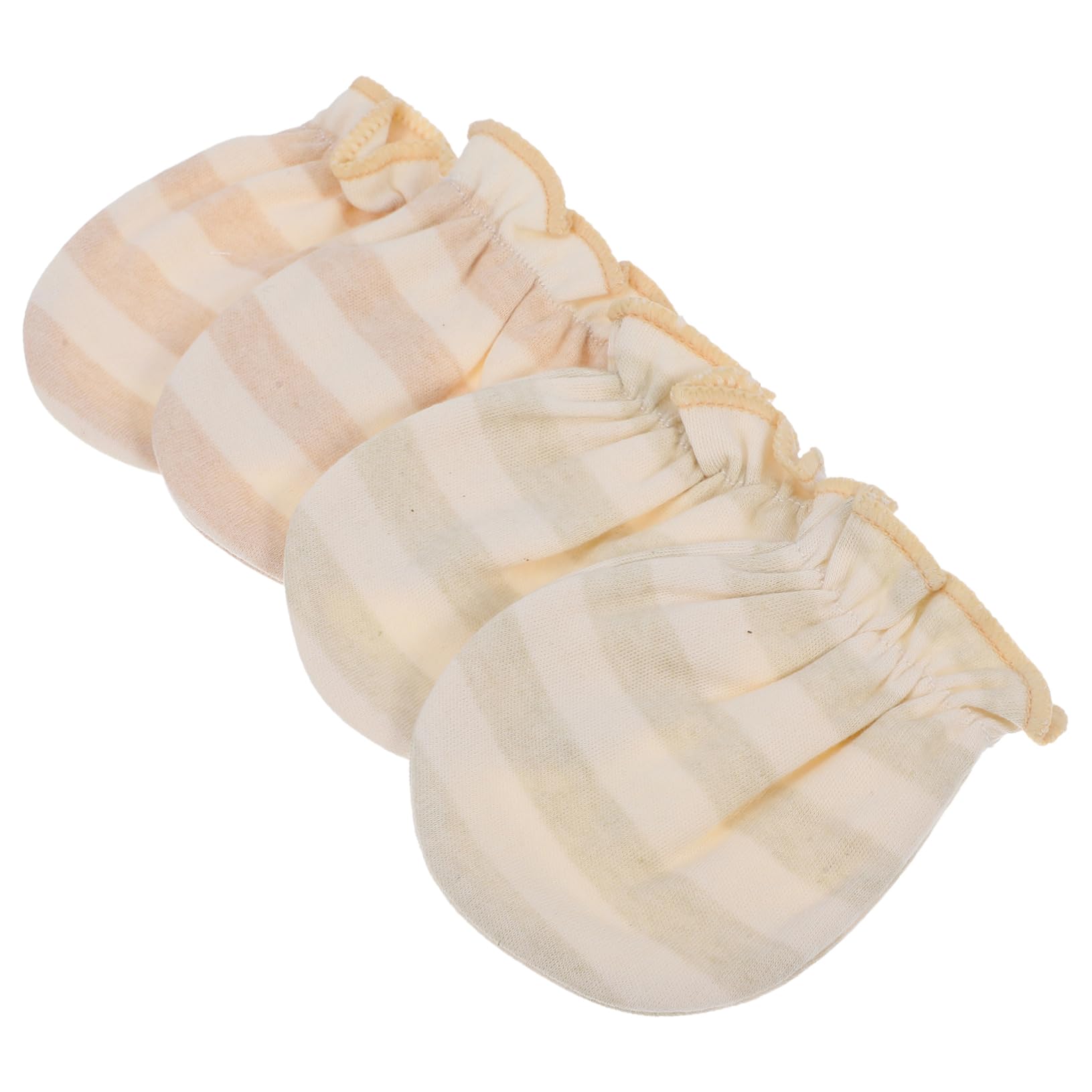 KOMBIUDA Softest Baby Mittens 2 Pairs Newborn Cotton Gloves No-scratch for Infants Sturdy Cotton Mittens