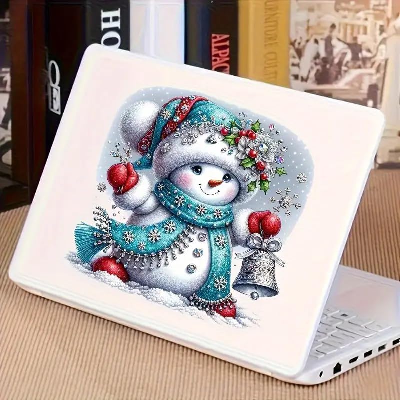 Merry Christmas Snowman Bell PVC Vinyl Car Decals Stickers Waterproof Self-Adhesive Decals for Cars, Laptops, Trucks, Motorcycles Wall Window Luggage Scratch Cover Door Decor Sticker - Image 4