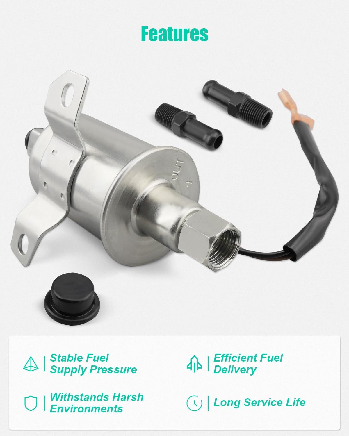 12V Universal Fuel Pump Fit for Cummins Onan Generator RV QD8000 8HDKAK-1046N 3.5-5 PSI 25-35 GPH, Replaces 149-2790 A064S967 A047N931 149-2583 RV006 E11012