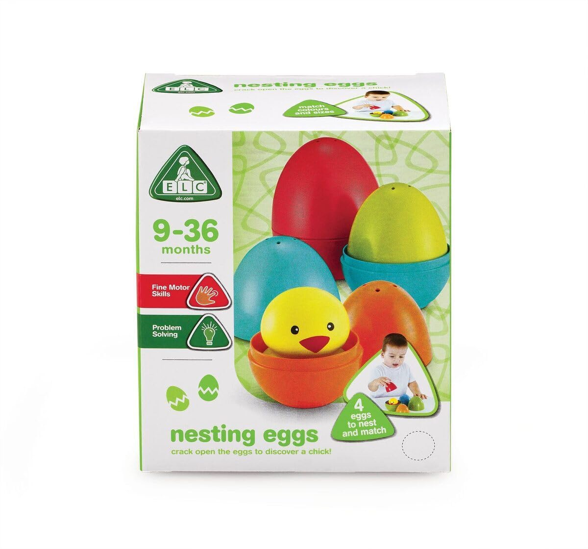 ELC Nesting Eggs Stacking and Sorting Toy for Kids and Babies, 6M Plus 2