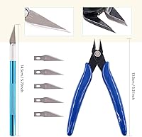 Vista 5 de Swpeet 26 piezas compatibles con Gundam Modeler Herramientas básicas con contenedor de plástico de servicio, kit profesional de repuesto