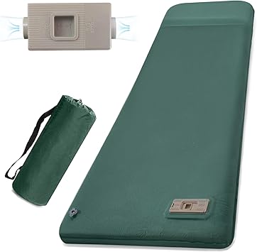 Self Inflating Sleeping Pad Sleeping Pad With Electric Pump 3.14" Ultra-thick Memory Foam & Built-in Pillow All Season Camping Mattress for Tent Travel Car - Self Inflating Air Mattress Green