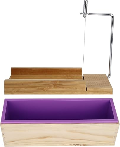 DIY hecho a mano, fabricación de pan de velas, juego de cortador de molde, suministros de cocina, madera de bambú+silicona para hacer hielo de