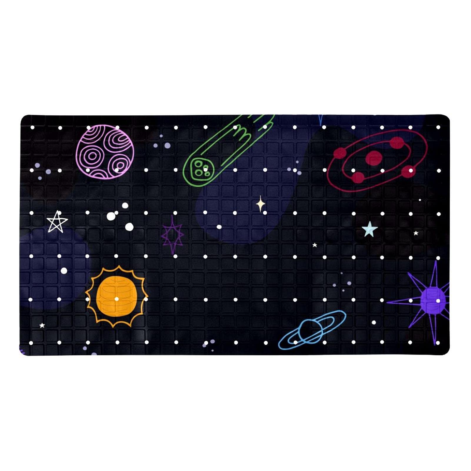 Tapis de baignoire antidérapant pour personnes âgées motif espace galaxy