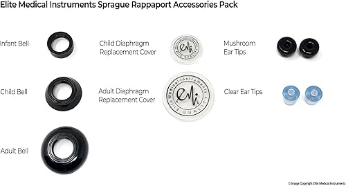 Miniatura 5 de Elite Medical Instruments EBE-340-Pink estetoscopio Sprague Rappaport con juego de esfigmomanómetro para presión sanguínea, aneroide, color negro