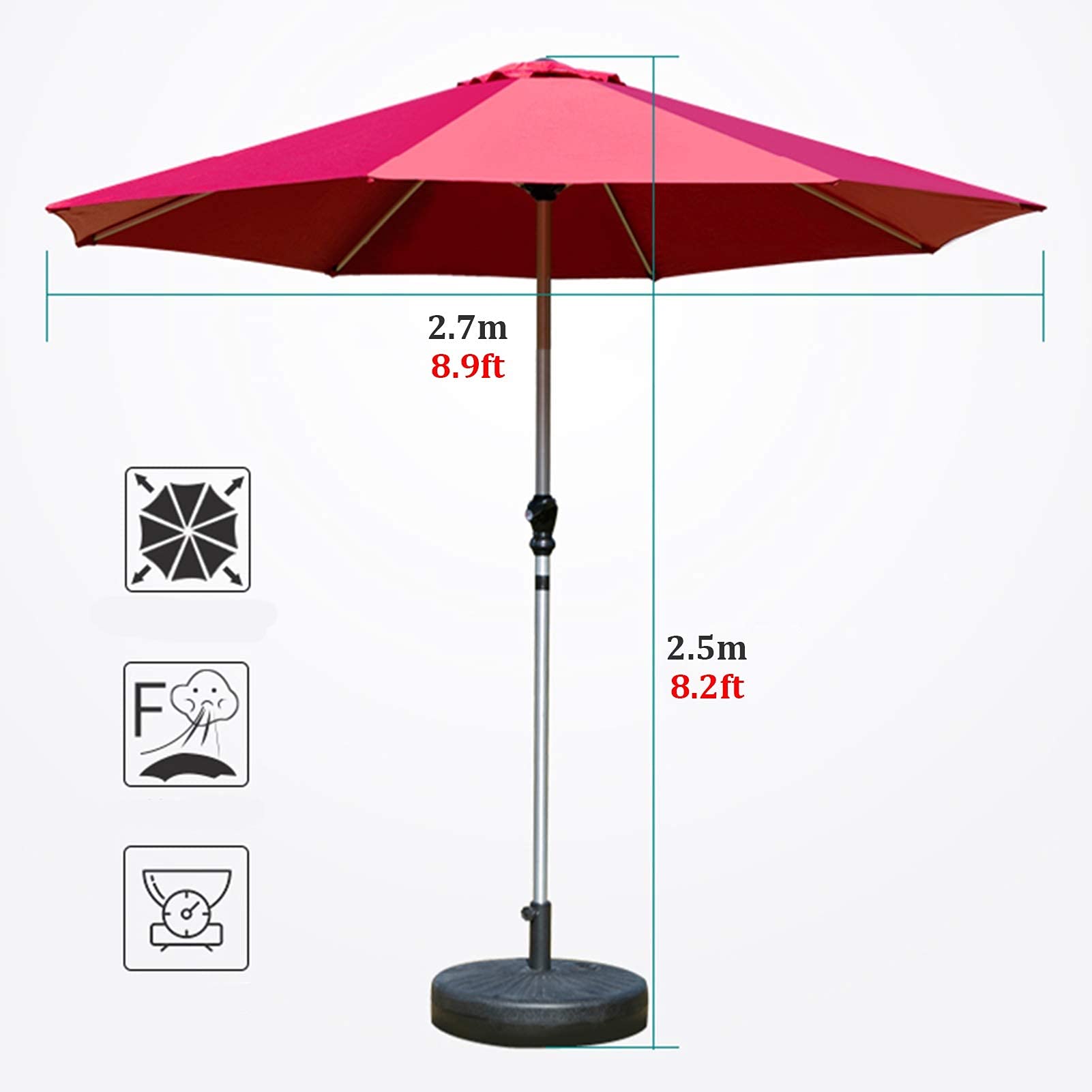 amazon red and white patio umbrella Extra Large Umbrella, 2.7m Sun Protection Garden Parasol with Crank 8 Ribs, Market Dining Table for Deck Beach Pool : Patio, Lawn & Garden betsey-johnson Loungefly Marvel Dr. Strange For the chic outdoor Model:SQLII60LD