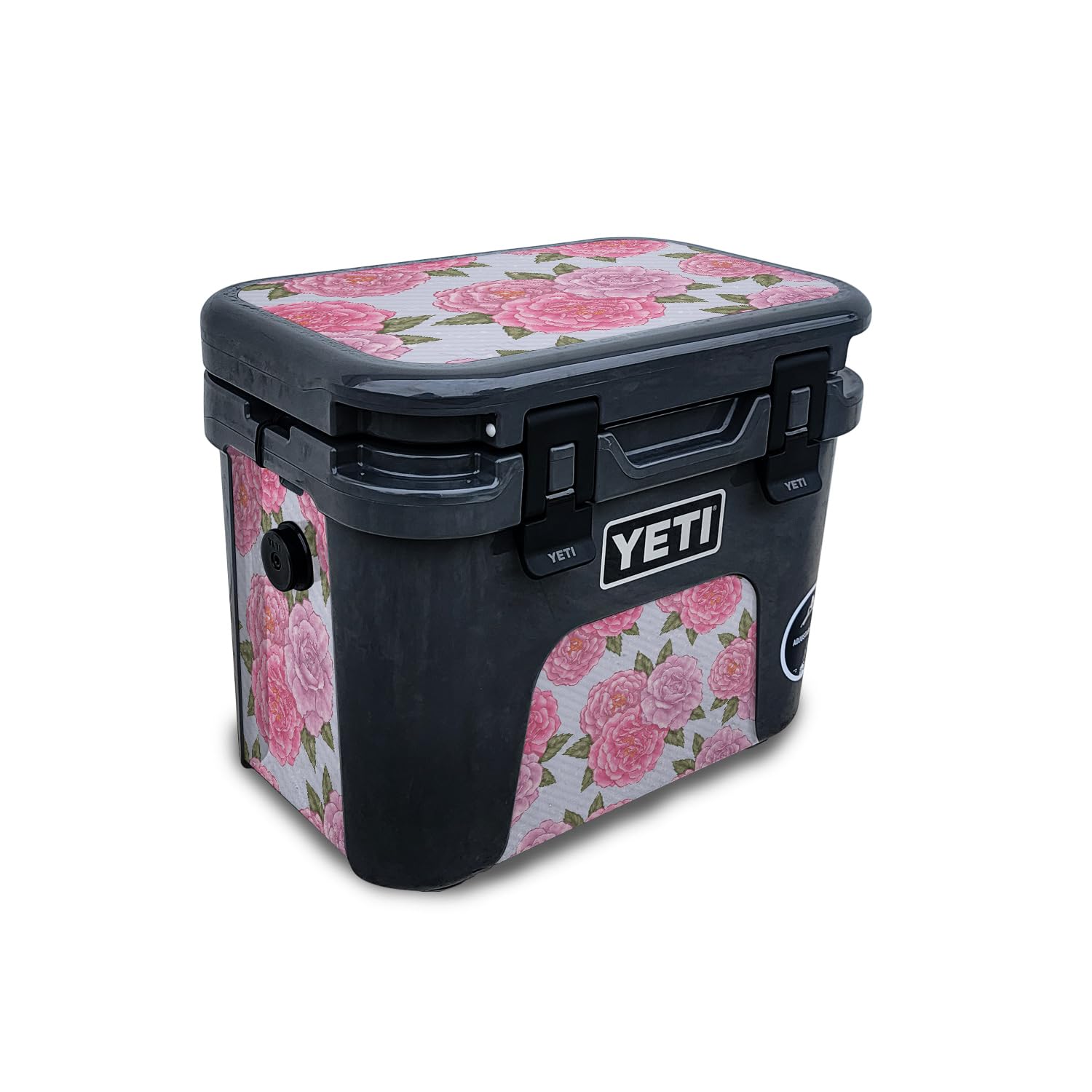 Carbon Fiber Skin Compatible with Yeti Roadie 15 Hard Cooler - Wallpaper Rose - Premium 3M Vinyl Protective Wrap Decal Cover - Easy to Apply | Crafted in The USA by MightySkins