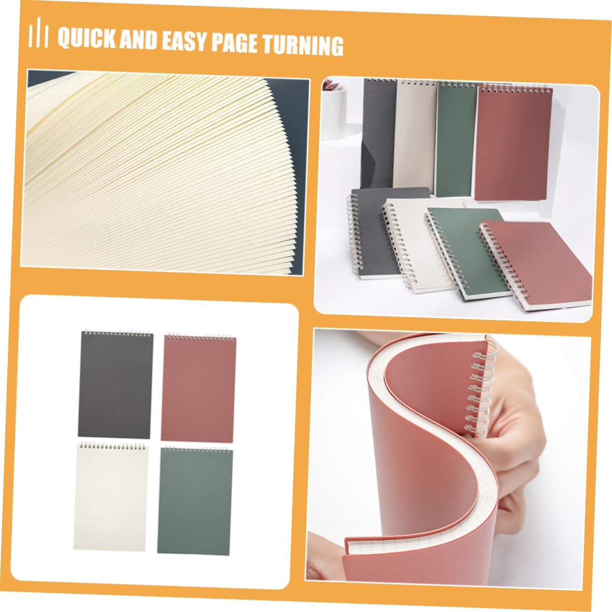 HOMSFOU 10pezzi Quaderni Con Chiusura Scatto Design Minimalista Per Scuola Con Pagine Righe Facile Trasportare e Usare