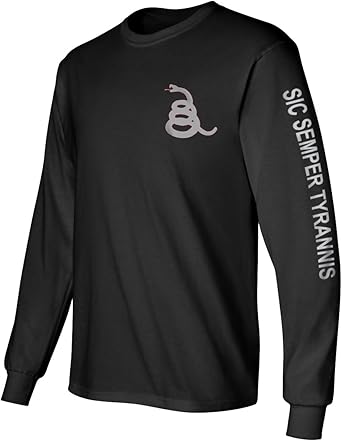 Gadsden and Culpeper Long Sleeve T-Shirt Black Sic Semper Tyrannis