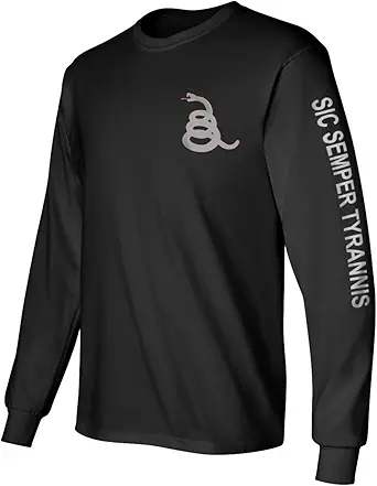 Gadsden and Culpeper Long Sleeve T-Shirt Black Sic Semper Tyrannis