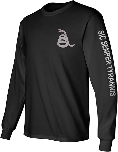 Gadsden and Culpeper Long Sleeve T-Shirt Black Sic Semper Tyrannis