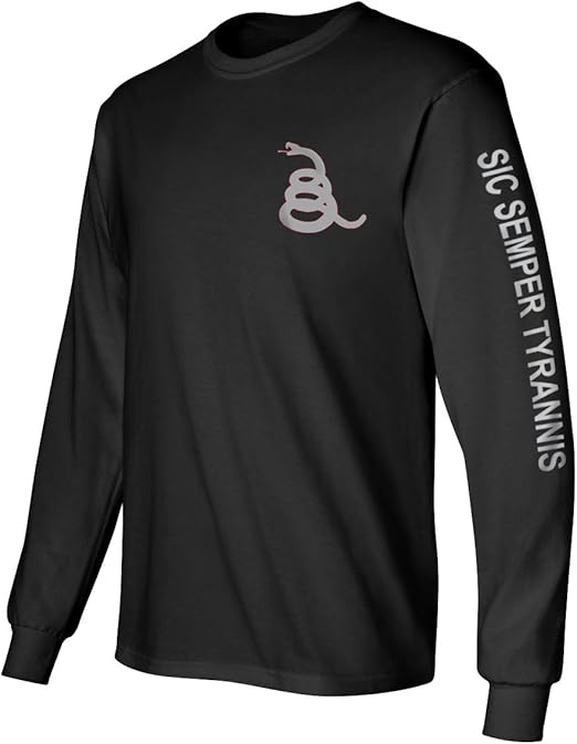 Gadsden and Culpeper Long Sleeve T-Shirt Black Sic Semper Tyrannis