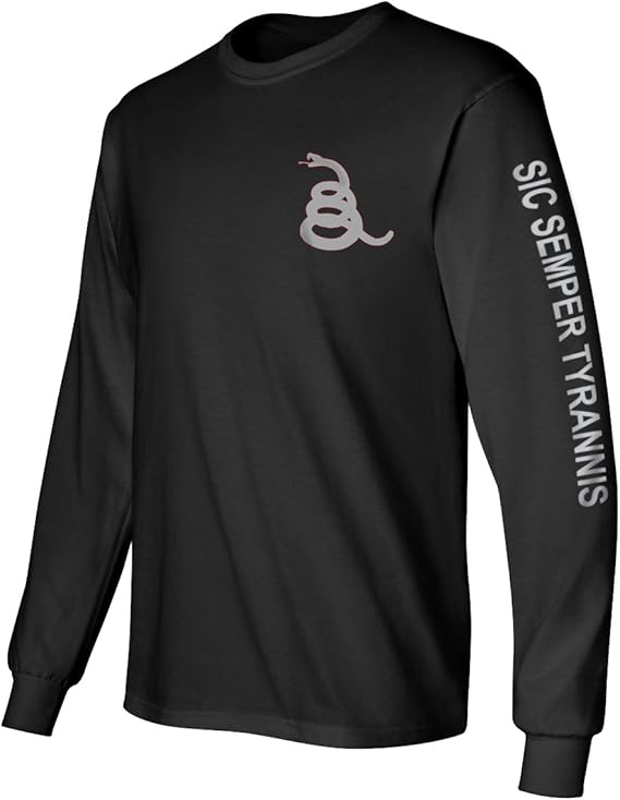 Gadsden and Culpeper Long Sleeve T-Shirt Black Sic Semper Tyrannis