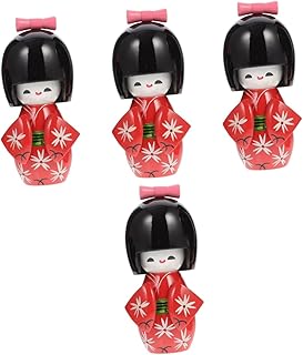 BESPORTBLE 4 Pçs Quimono Japonês Boneca Bonecas Japonesas Ornamentos De Estilo Japonês De Madeira