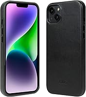 Vista 10 de alto Funda de cuero compatible con iPhone 15 Plus y 14 Plus, serie original, funda protectora de cuero italiano (6.7 pulgadas, marrón)