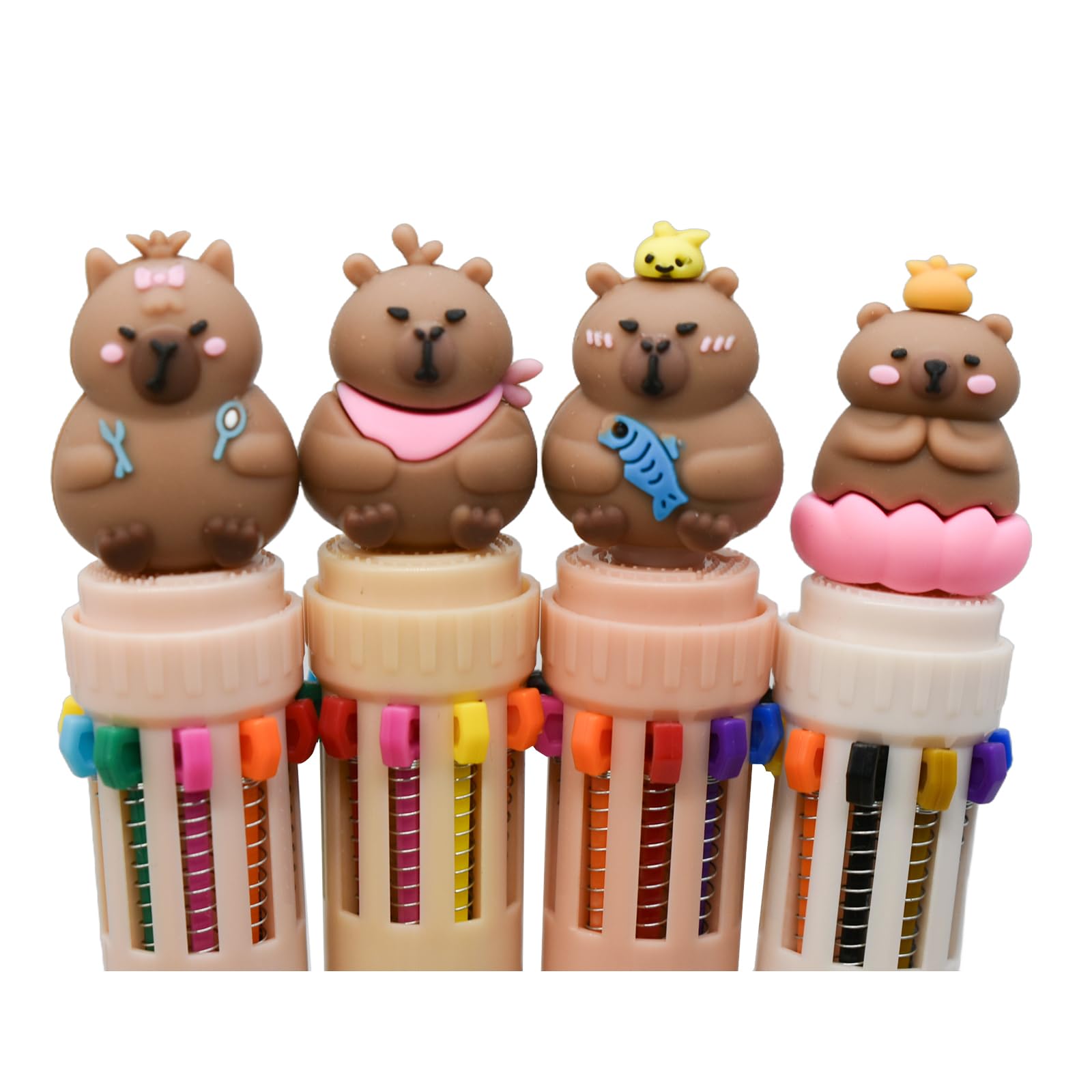 Lot De 4 Stylos à Bille Multicolores Tout-en-un, 0,7 Mm, 10