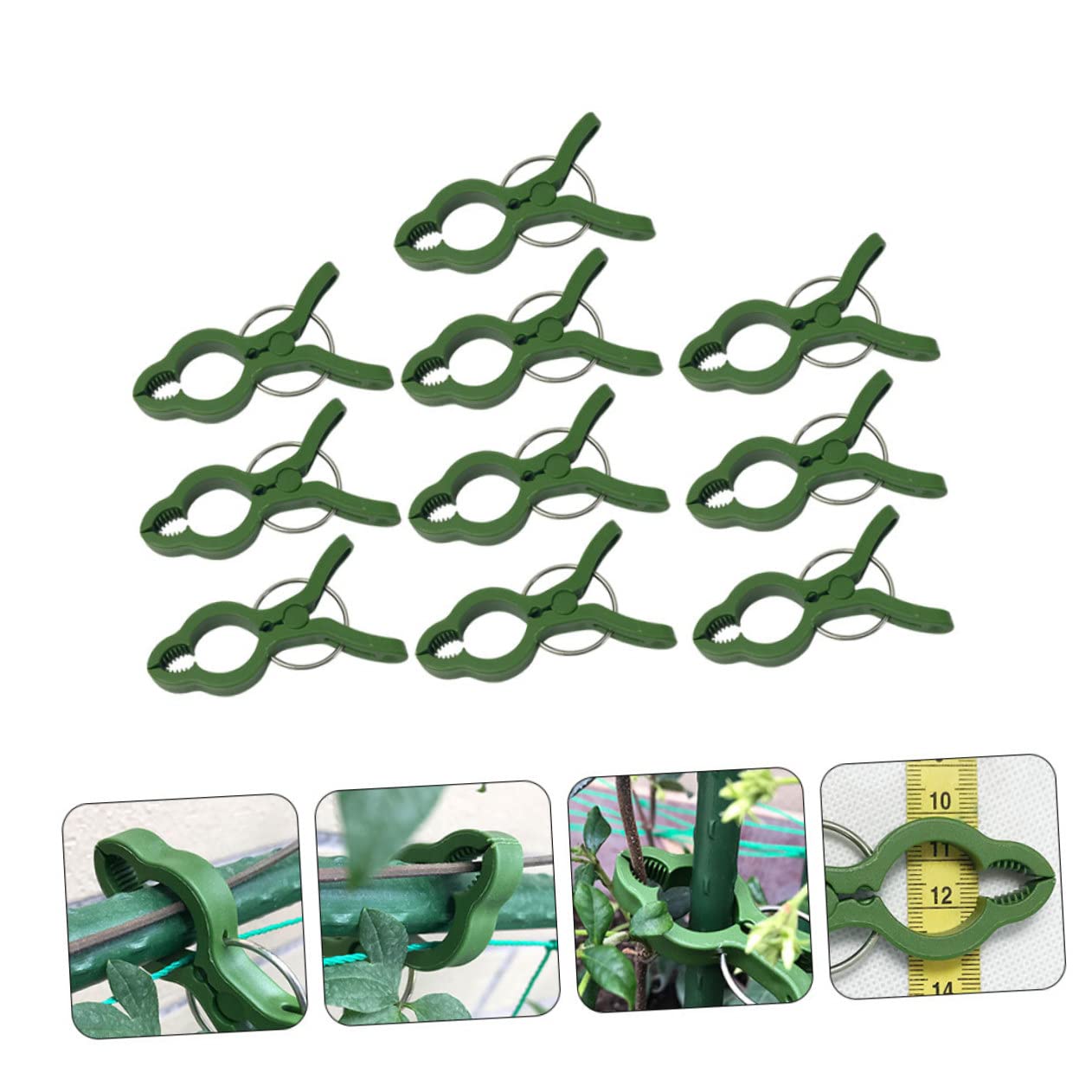 BESTonZON 4 Set Clip Fissaggio Piante Clip Plastiche per Giardinaggio E Accessori Pratici per Piante Rampicanti 10 Pezzi*4